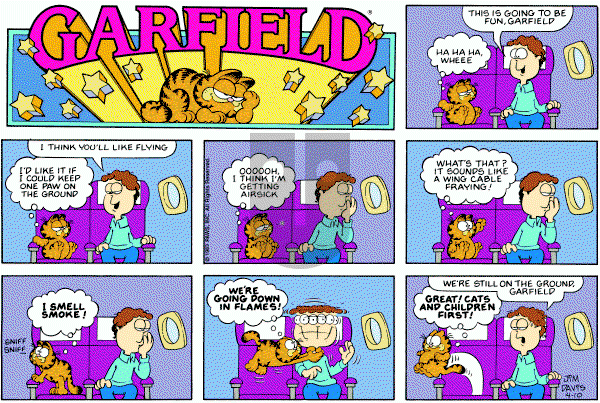 Garfield on Sunday April 10, 1983 Comic Strip