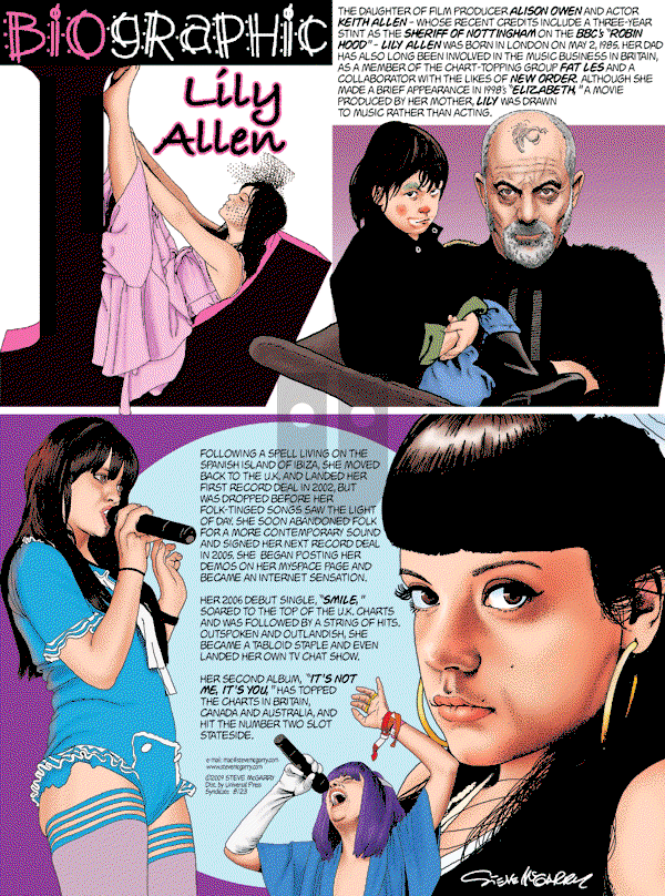 Biographic on Sunday August 23, 2009 Comic Strip