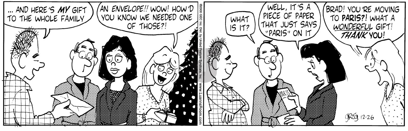 Luann - Tuesday December 26, 2000 Comic Strip