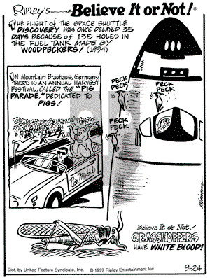 Ripley's Believe It or Not on Wednesday September 24, 1997 Comic Strip