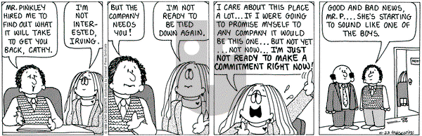 Cathy Classics on Friday October 23, 1998 Comic Strip