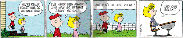 Peanuts on Tuesday September 2, 2003 Comic Strip