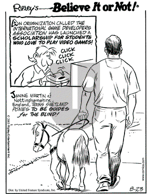 Ripley's Believe It or Not on Saturday August 23, 2003 Comic Strip