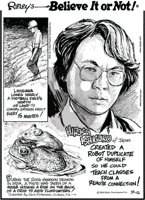 Ripley's Believe It or Not on Saturday September 16, 2006 Comic Strip