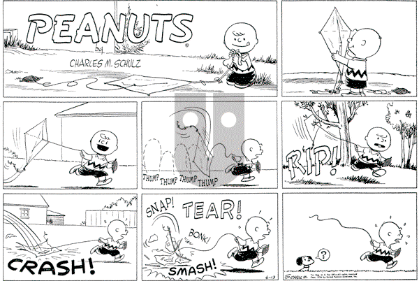 Peanuts - Sunday June 13, 1954 Comic Strip