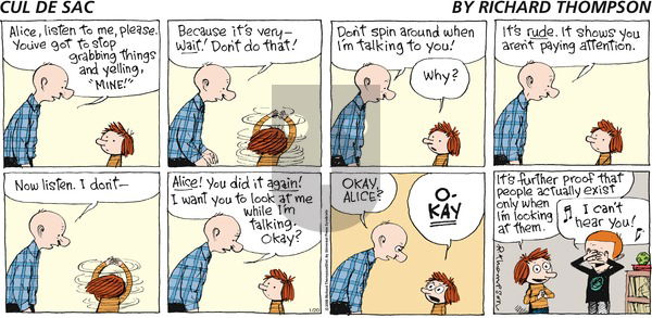 Cul de Sac on Sunday January 20, 2013 Comic Strip
