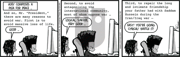 The Boondocks on Thursday January 23, 2003 Comic Strip