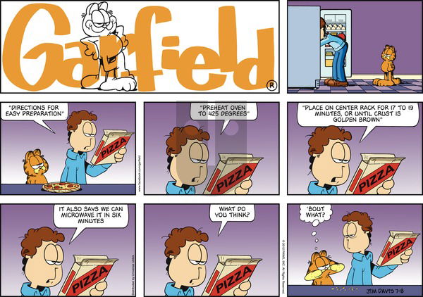 Garfield on Sunday July 8, 2012 Comic Strip