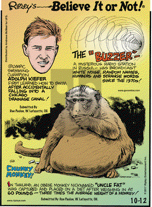 Ripley's Believe It or Not on Thursday October 12, 2017 Comic Strip
