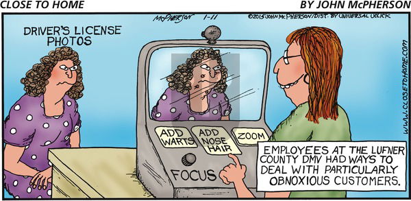Close to Home on Sunday January 11, 2015 Comic Strip