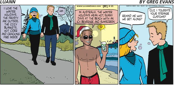 Luann - Sunday December 28, 2014 Comic Strip