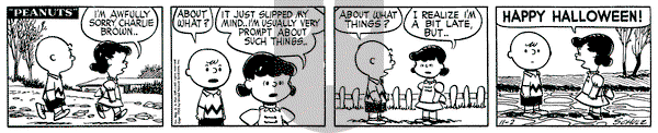 Peanuts on Monday November 2, 1953 Comic Strip