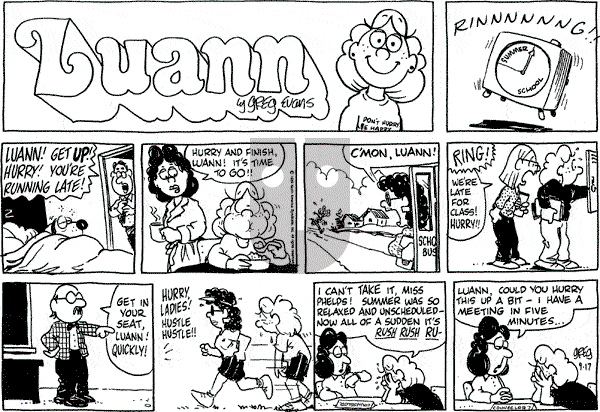 Luann on Sunday September 17, 1989 Comic Strip