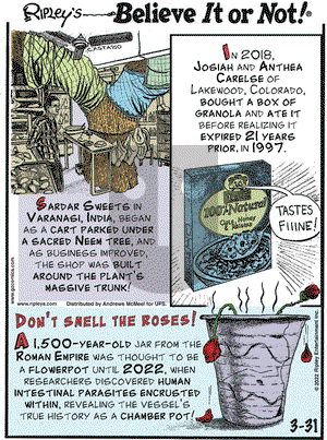 Ripley's Believe It or Not on Monday March 31, 2025 Comic Strip