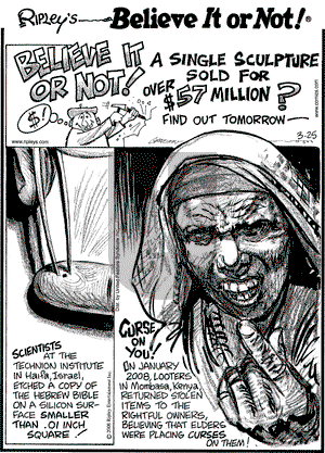 Ripley's Believe It or Not on Tuesday March 25, 2008 Comic Strip