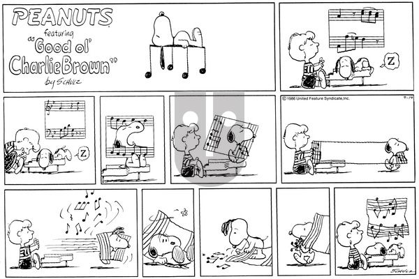 Peanuts on Sunday September 14, 1986 Comic Strip