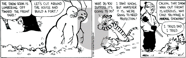 Calvin and Hobbes - Saturday January 5, 1991 Comic Strip