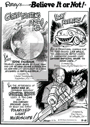 Ripley's Believe It or Not on Monday September 18, 2006 Comic Strip
