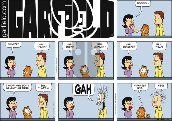 Garfield on Sunday March 13, 2016 Comic Strip