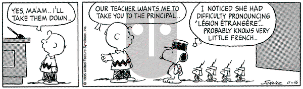 Peanuts on Thursday November 16, 1995 Comic Strip