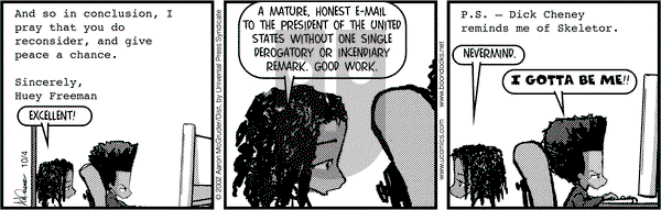 The Boondocks on Friday October 4, 2002 Comic Strip