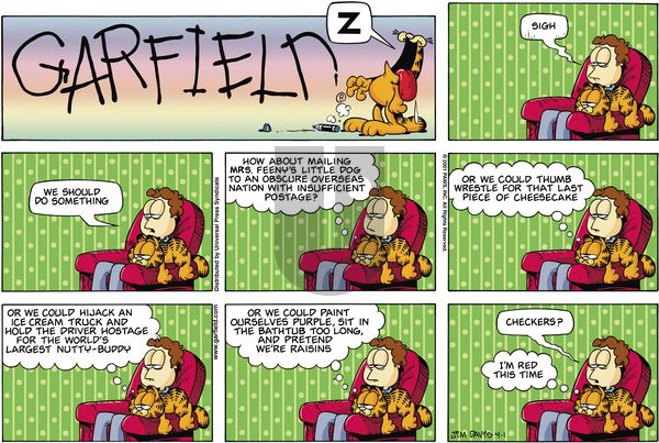 Garfield on Sunday April 1, 2001 Comic Strip