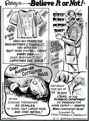 Ripley's Believe It or Not on Friday March 11, 2005 Comic Strip