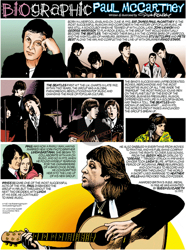 Biographic on Sunday April 29, 2007 Comic Strip