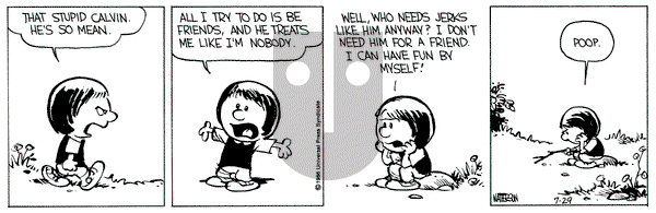 Calvin and Hobbes on Tuesday July 29, 1986 Comic Strip