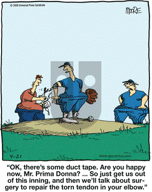 In the Bleachers on Monday April 21, 2008 Comic Strip