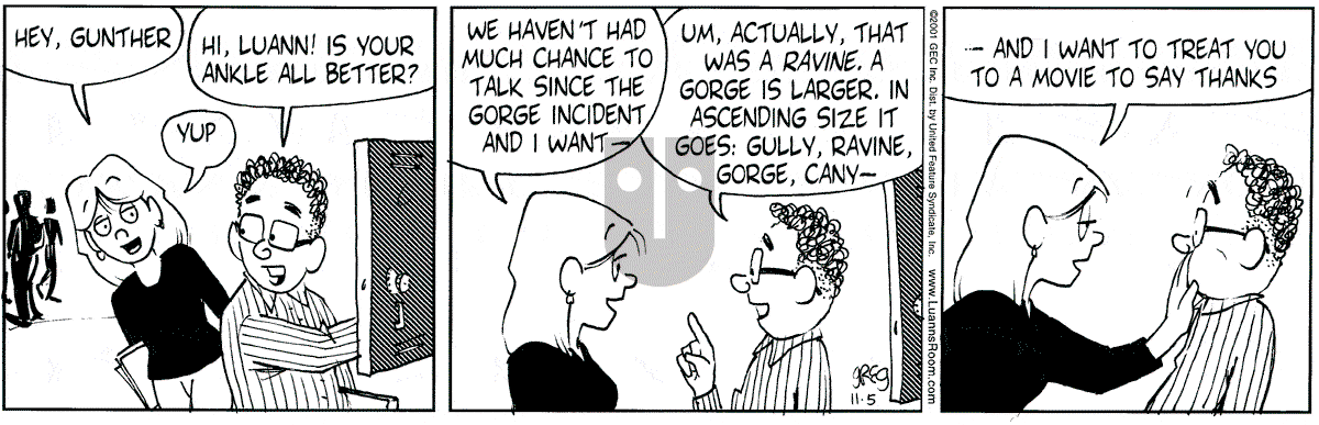 Luann - Monday November 5, 2001 Comic Strip