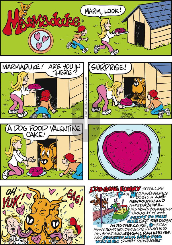 Marmaduke on Sunday February 14, 2016 Comic Strip