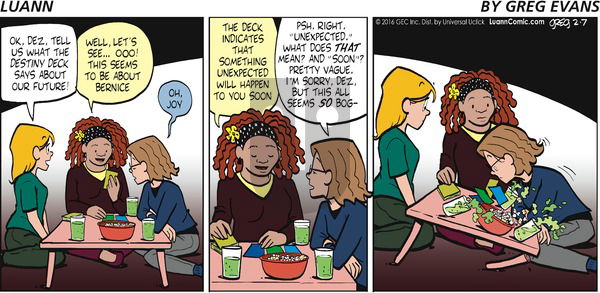 Luann on Sunday February 7, 2016 Comic Strip