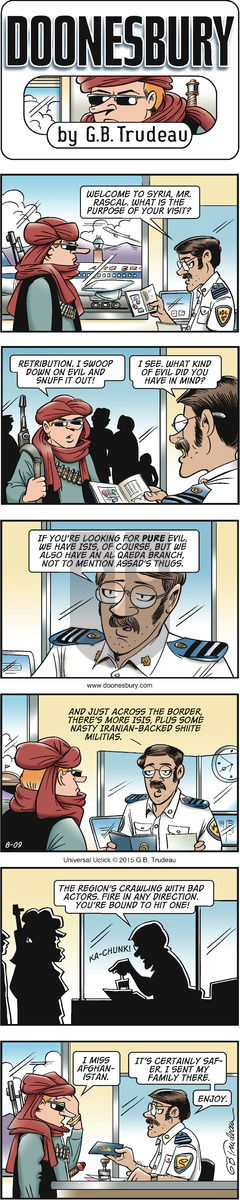 Doonesbury on Sunday August 9, 2015 Comic Strip