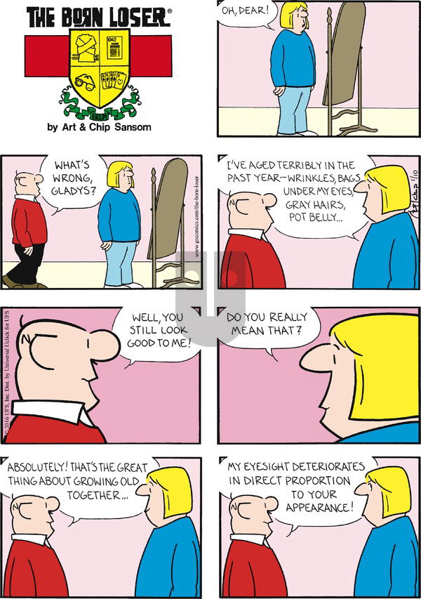 The Born Loser on Sunday January 10, 2016 Comic Strip