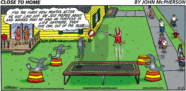 Close to Home on Sunday December 2, 2001 Comic Strip