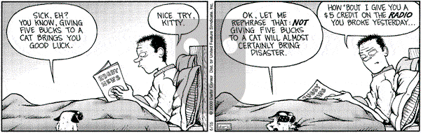 Get Fuzzy on Sunday February 18, 2001 Comic Strip