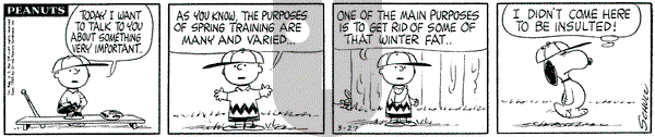 Peanuts on Wednesday March 27, 1963 Comic Strip