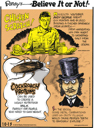 Ripley's Believe It or Not on Thursday October 13, 2016 Comic Strip