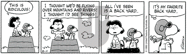 Peanuts on Friday August 11, 1995 Comic Strip