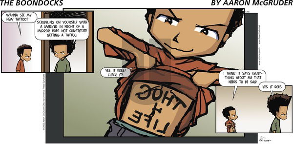 The Boondocks on Sunday April 18, 2004 Comic Strip