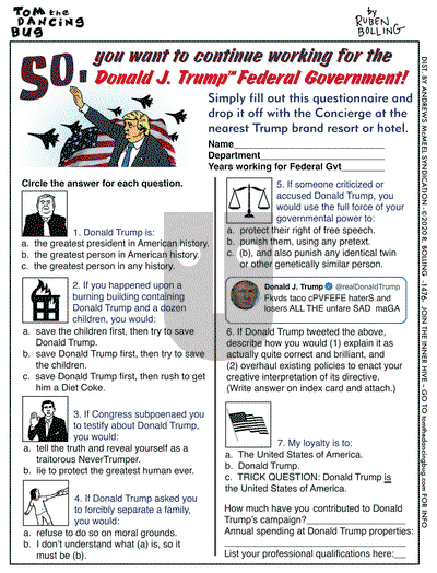 Tom the Dancing Bug on Monday February 24, 2020 Comic Strip