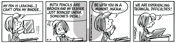Peanuts on Tuesday September 7, 1982 Comic Strip