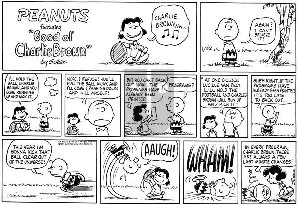Peanuts on Sunday October 13, 1974 Comic Strip