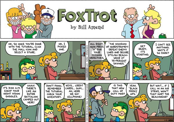 FoxTrot on Sunday November 24, 2013 Comic Strip