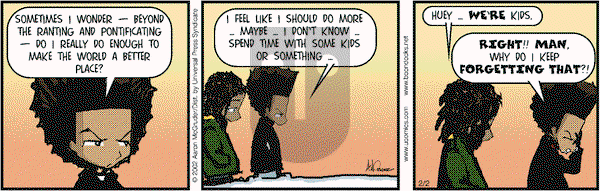 The Boondocks on Saturday February 2, 2002 Comic Strip