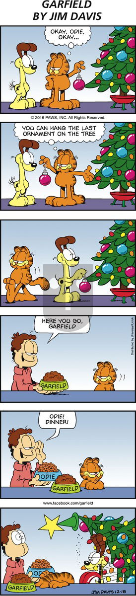 Garfield - Sunday December 18, 2016 Comic Strip