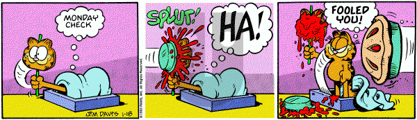 Garfield on Monday January 18, 1993 Comic Strip