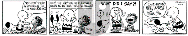 Peanuts on Thursday November 4, 1954 Comic Strip