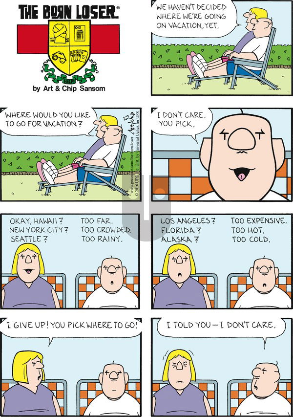 The Born Loser on Sunday July 3, 2016 Comic Strip